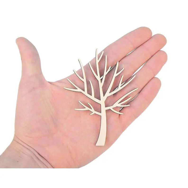 

Wooden Tree (10cm) Shape Art Projects Craft Decoration Gift Decoupage Ornament 0265