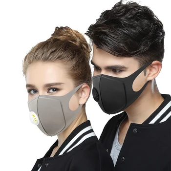 

Black Anti Dust Mask PM2.5 Breathing Filter Valve Face Mouth Masks Reusable Mouth Cover Dustproof Respirator For Men Women