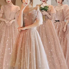 Turtleneck Starry Bridesmaid Dresses Bow Ruched Wedding Guest Dress Communion Pageant Gowns For Birthday Party Homecoming