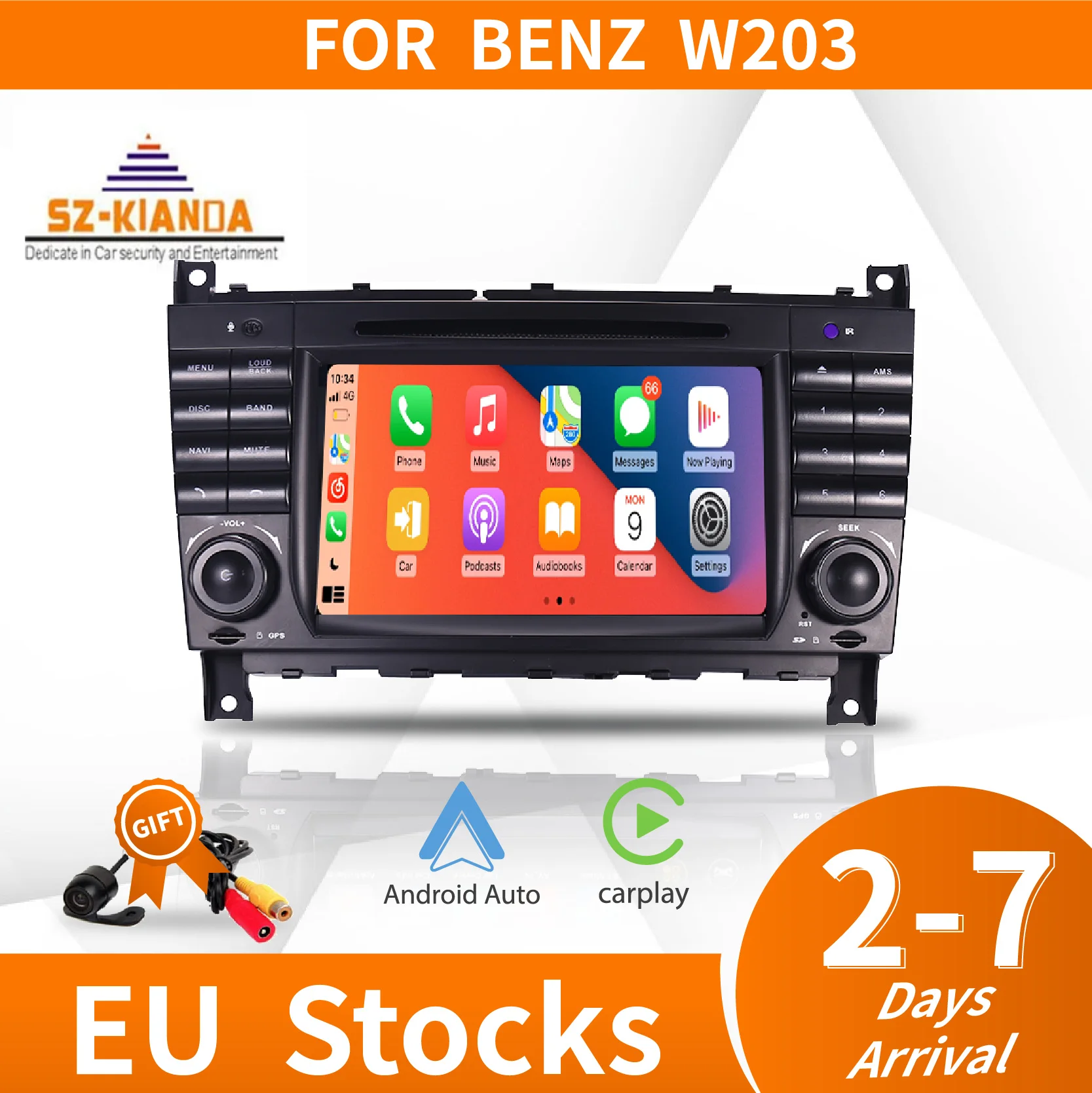 9 Inch Car Radio Fascia For Mercedes-Benz C-CLASS W203 CL203 W463 2004-2007  Android MP5 Player Panel Frame 2din Head Stereo - AliExpress