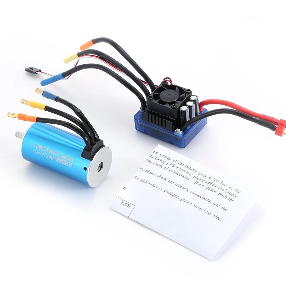 

RC 3670 1900KV 4 poles Sensorless Brushless Motor with 120A Electronic Speed Controller Combo Set for 1/8 RC Car and Truck