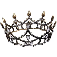Европейский ретро барокко Круглый Свадебный Корона черный Полное кольцо Свадебные аксессуары для волос Свадебные украшения