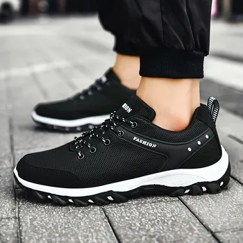 

2020 Autumn Men Shoes Mesh Breathable Men's Casual Shoes Comfortable Fashion Lightweight Moccasins Men Sneakers Size 39-44