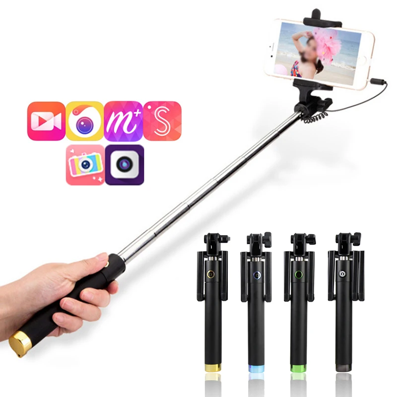 

Foldable Tripod Monopod Selfie Stick With Wired Button Shutter Selfie Stick For IOS/Android/Samsung /Xiaomi/IOS/Android