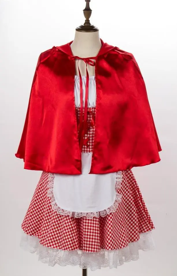 Halloween Costumes For Women Fancy Dress Plus size S-6XL Sexy Cosplay Little Red Riding Hood Fantasy Uniforms wholesale freeship - Цвет: as picture