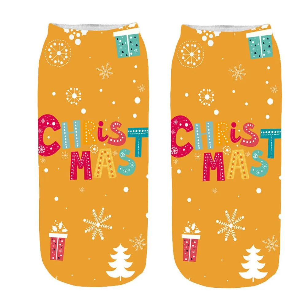 Женские носки до щиколотки с объемным забавным рождественским рисунком, Необычные милые носки с необычным принтом, женские носки, хлопковые спортивные носки - Цвет: m