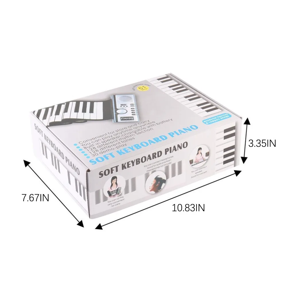 Eletrônico de Silicone Piano para Crianças Portátil Teclas Flexível Rolo Acima Teclado Dobrável Estudante Aprendizagem Precoce Brinquedo Educacional 61 5 High Quality Brinquedos e hobbies