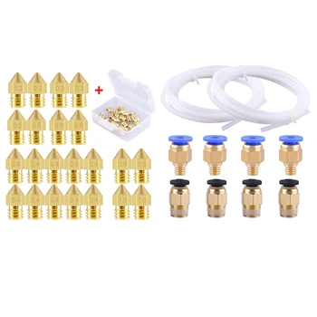 

22Pcs 3D Printer Nozzles MK8 Nozzle 0.2Mm-1.0Mm with Storage Box & 1 Set for 3D Printer 1.75Mm Filament Ptfe Teflon Tube