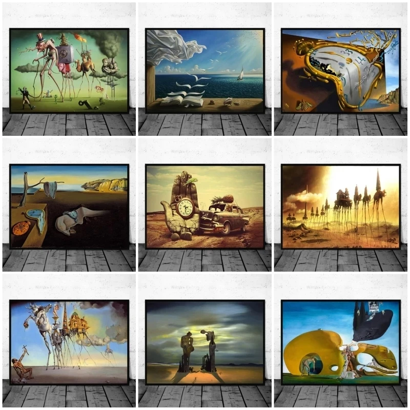 

Salvador Dali Surrealism Wall Art Picture Canvas Painting Retro Quadro Posters and Print for Living Room Home Decoration Cuadros