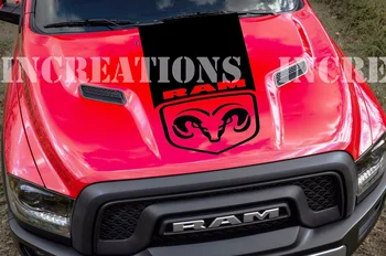 

For Universal Hemi Dodge Ram Simple Hood Stripe Truck Decals Mopar Stickers Racing Graphics