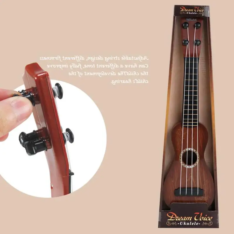 Классическая Детская Имитация древесины Ukelele гитарные игрушки, музыкальный инструмент обучающая игрушка для ребенка подарок