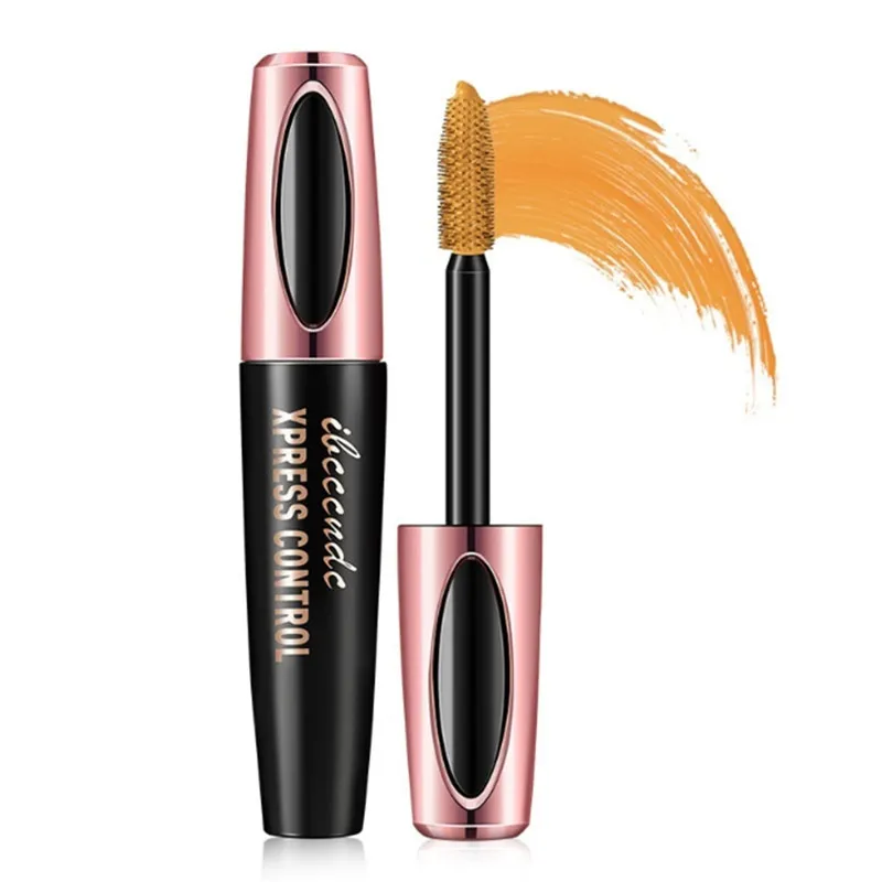 Yellow Mascara 4D шелковое волокно ресницы Удлиняющая Тушь водостойкая длительная ресница черные ресницы Удлиняющая Макияж 3D Тушь инструмент - Цвет: Yellow Mascara