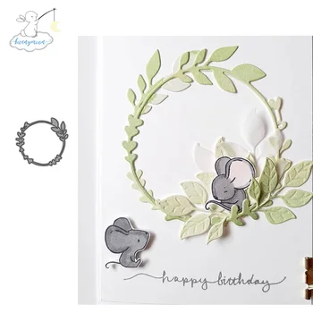 

CH Leaves circle Stencil Metal Cutting Dies For Scrapbooking Practice Hands-on DIY Album Card Handmade Tools