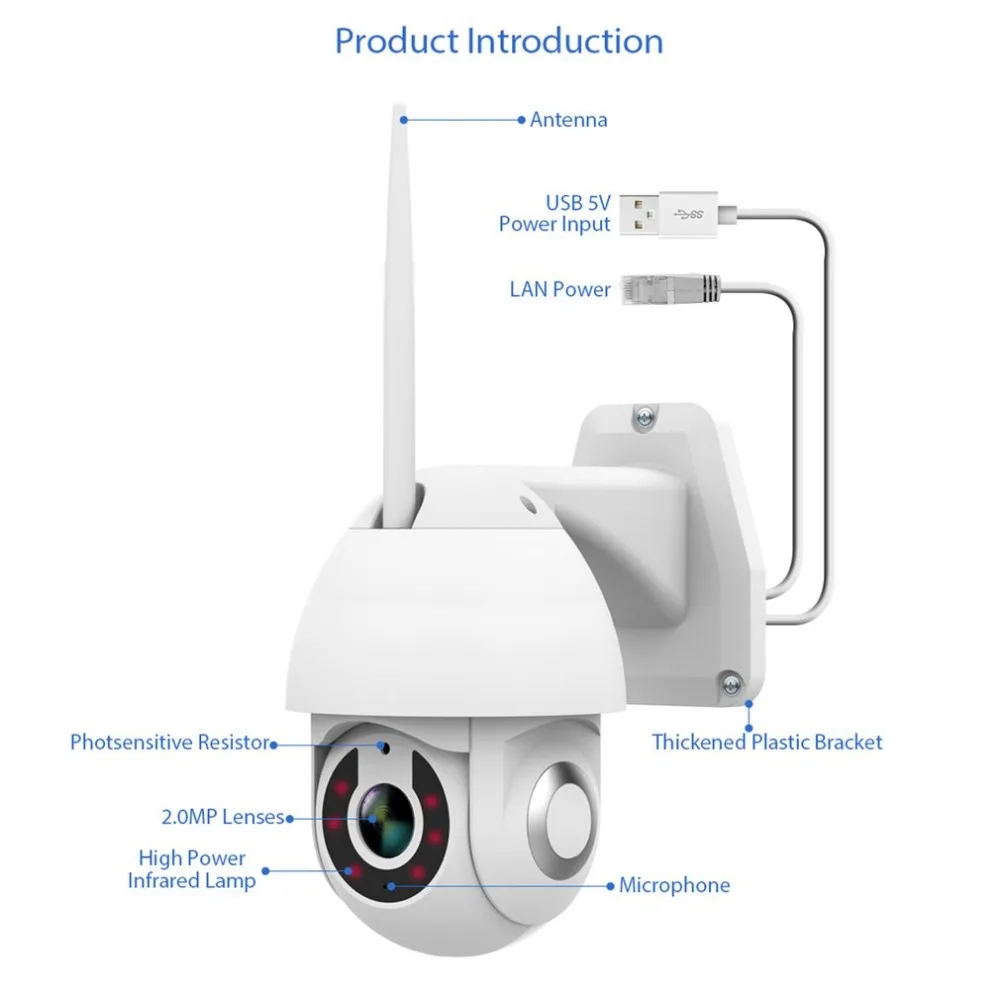 Беспроводная ip-камера Hd уличная Водонепроницаемая Wifi умная шариковая камера наблюдения камера безопасности IP камера США ЕС Великобритания AU