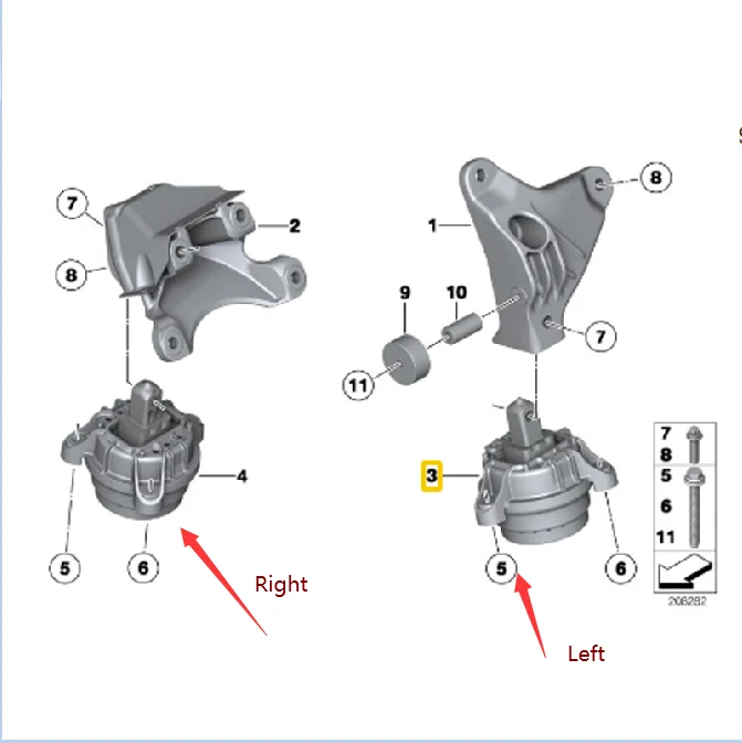 22116793679 Engine Motor for BM F01 F02 F06 F07 535i 523i 22116777365 Left side F12 F13