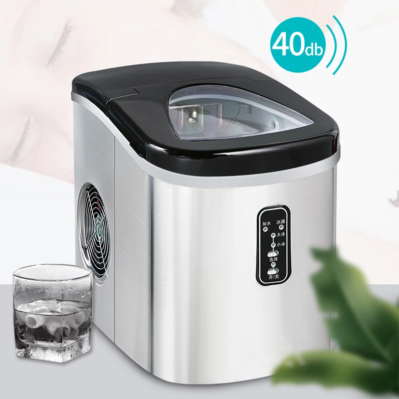 Ice Maker 15kg Mini Small Household Stainless Steel Desktop Manual Commercial Bar Ice Cube Making Machine