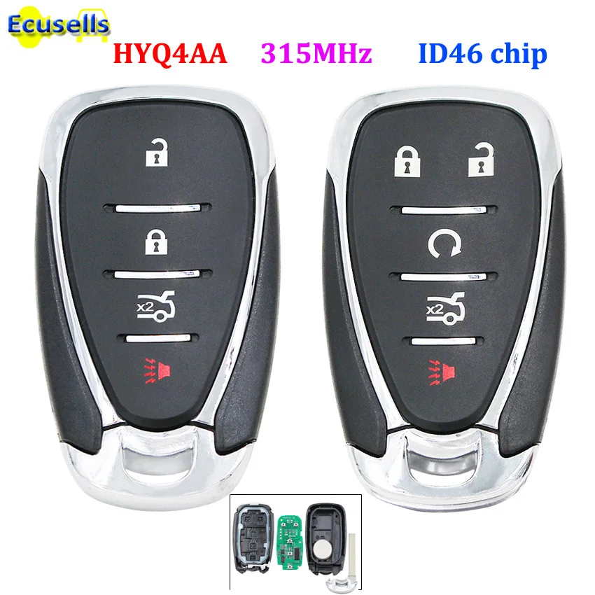 4/5 кнопочный флэш чип 315 МГц ID46 для Chevrolet Camaro Equinox Cruze Malibu Spark HYQ4AA с аварийным