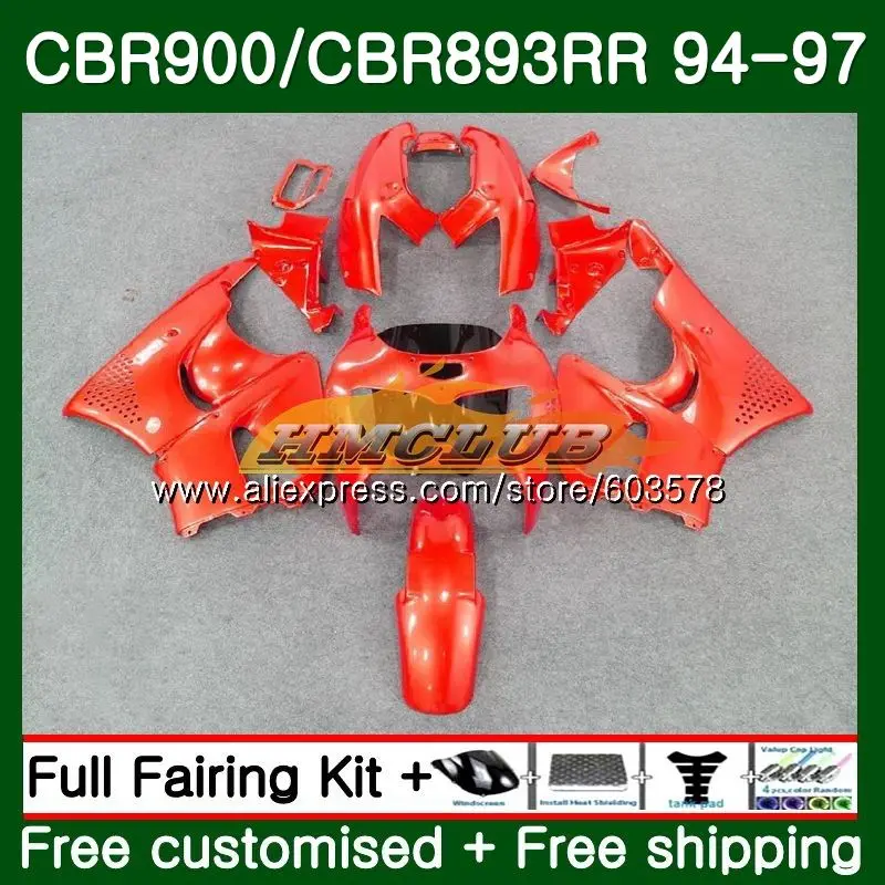 Средства ухода за кожей для HONDA CBR 893RR CBR900RR 1994 1995 1996 1997 глянцевый красный 93CL. 33 CBR 893 CBR900 CBR893 RR CBR893RR 94 95 96 97 обтекатель - Цвет: No. 1