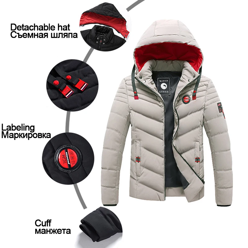 Men Winter Windproof Warm Thick Parkas Fashion Hooded Coat Men Autumn Brand Outwear Classic Casual Parkas Jackets