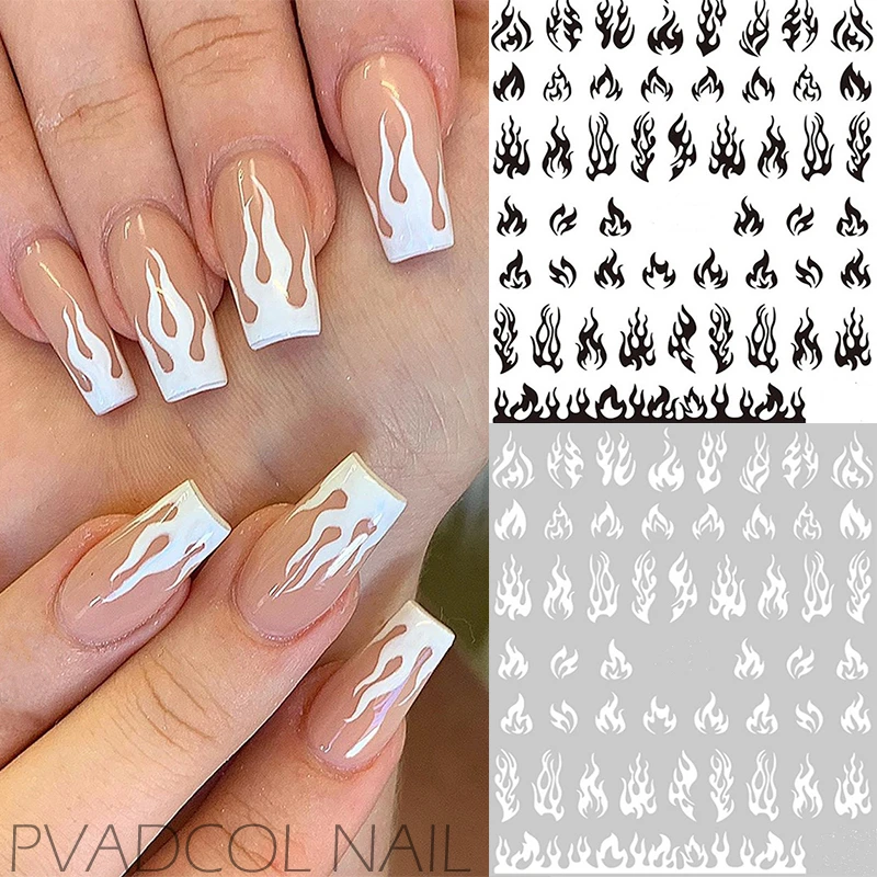 火のネイルステッカー 3dネイル アート 黒 白 レーザー 炎 マニキュア サロン 粘着性 アクリルチップ ツール Stickers Decals Aliexpress 火のネイルステッカー 3dネイル アート 黒 白 レーザー 炎 マニキュア サロン 粘着性 アクリルチップ ツール Stickers Decals Aliexpress