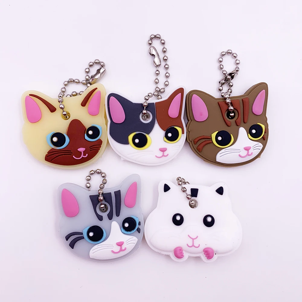 5pcs Cat Защитный чехол для ключа для управления ключом пылезащитный чехол-Держатель Силиконовый органайзер для кошки аксессуары и принадлежности для дома - Цвет: 5pcs Cat
