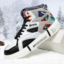 Для мужчин зимняя обувь с высоким берцем супер Теплые меховые зимние сапоги мальчиков Плюшевые панк-кроссовки мужской микс Цвет Stan Рабочая безопасная обувь унисекс Ботильоны botas