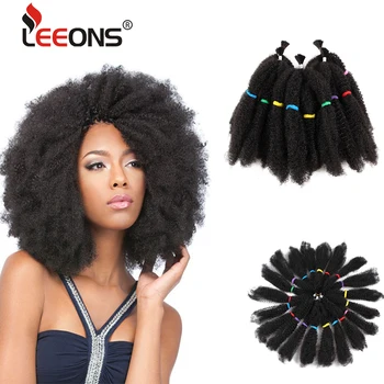 

Leeons 5Pcs Afro Kinky Curly Bulk Crochet Braids Hair 12Inch Crochet Synthetic Braiding Hair For Black Women Black Crochet Hairs