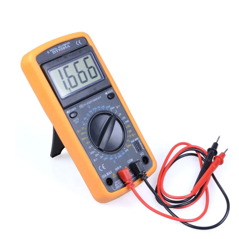 DT9205A Junejour DT9205A Цифровой мультиметр тестер ЖК-дисплей Вольтметр измеряет электрик Высокая точность портативный тестер напряжения - Цвет: DT9205A