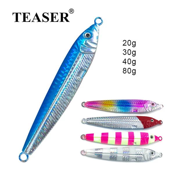 TEASER 20g 30g 40g 80g Metal Fishing Lure Micro Shore Casting Metal Jig  Bait Slow Sinking Minnow Lures Saltwater peche Jig Lure - AliExpress