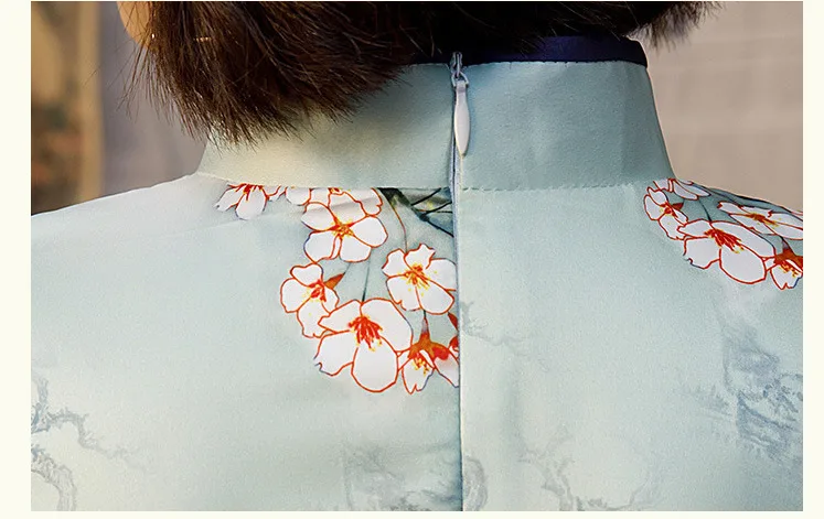 SHENG COCO цветы Qipao китайские платья Мини Cheongsam XXXL Плюс Размер Женская одежда современная Qi Pao винтажное Восточный шелк платье
