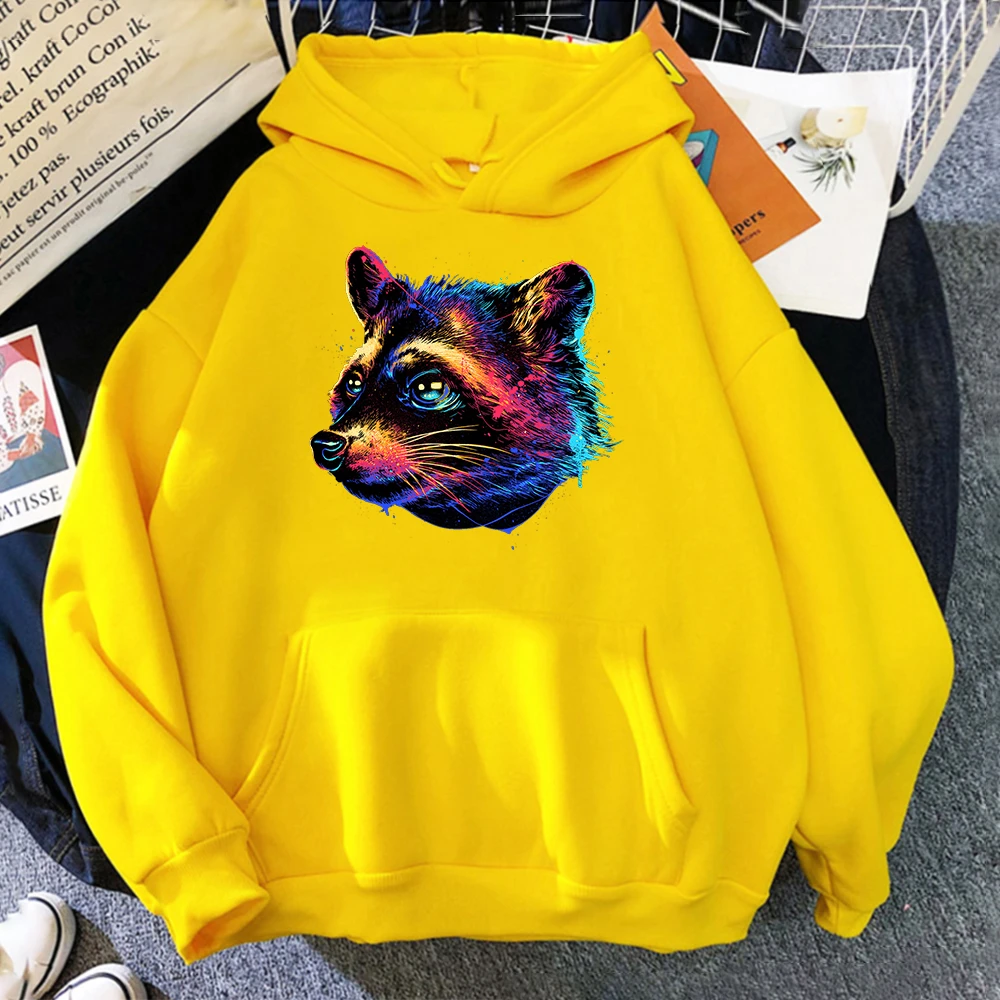 Sudadera con capucha hombre, con estampado de mapache en 3D, estética Hip Hop, ropa de Punk, jersey de manga larga|Sudaderas con capucha y sudaderas| -