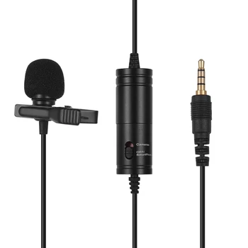 

Mini Lapel Lavalier Clip-on Microphone Wired Condenser Mic Supports Smartphone/ Camera Mode for DSLR Camera PC Laptop