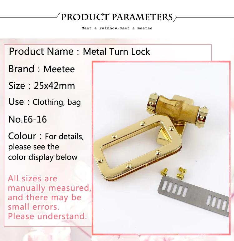 2/4 шт. 25x42 мм бамбуковая металлическая защелка оснастки Для женщин Поворотный замок для сумок застежки застежка DIY, иных металлических пряжки Аппаратные аксессуары E6-16Small