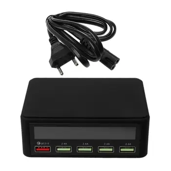 

5 USB QC 3.0 Quick Charger LCD Voltage Current Display for iPhone iPad Samsung