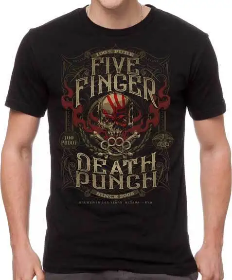 Новинка футболка с надписью Five Finger Death Punch 100 чистый тяжелый металл (SML-2XL) badhabitmerch 100%