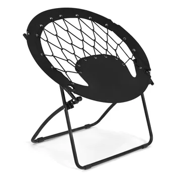 

High Quality Steel Frame Netted Bungee Cords Outdoor Camping Folding Round Bungee Chair Lightweight Foldable Camping Chair
