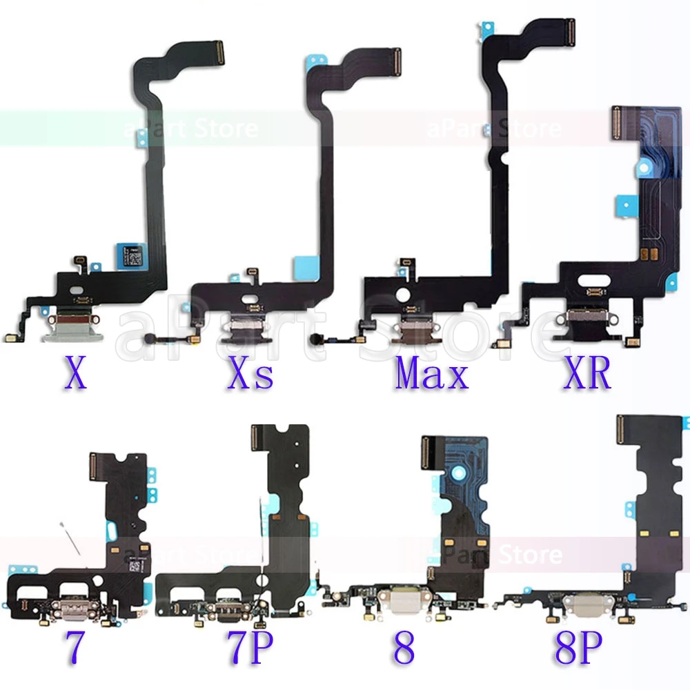 Нижняя док-станция для зарядки для iPhone Xs Max X XR 7 8 Plus USB зарядное устройство Порт платы док-станция разъем микрофон гибкий кабель Замена