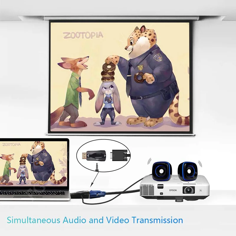  FGCLSY Maschio a Femmina HDMI a VGA HD 1080P Audio Convertitore di Cavo Per PC TV Del Computer Port