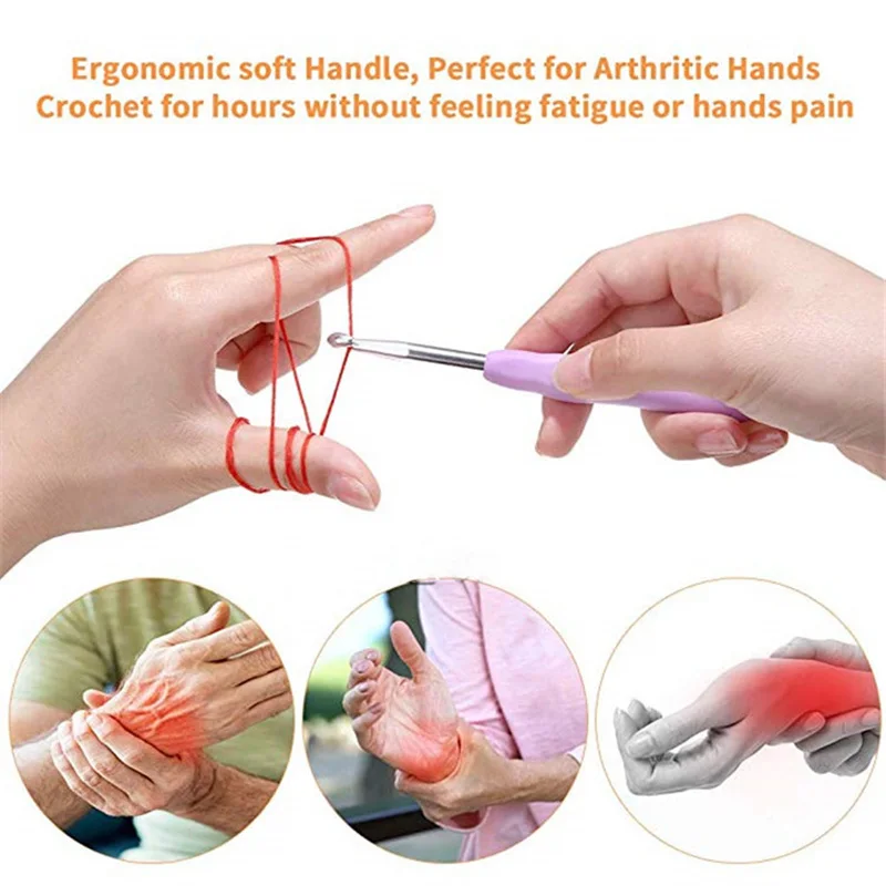 1Pcs 2 - 10mm Multicolor Knitting Needles Soft Grip Handle Yarn Crochet Hook Needle Yarn Weave Crochet Needles DIY Craft Tools
