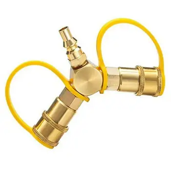 

1x RV Y SPLITTER Propane Quick Connect 1/4'' Y Splitter Adapter Propane Hose Splitter Connect