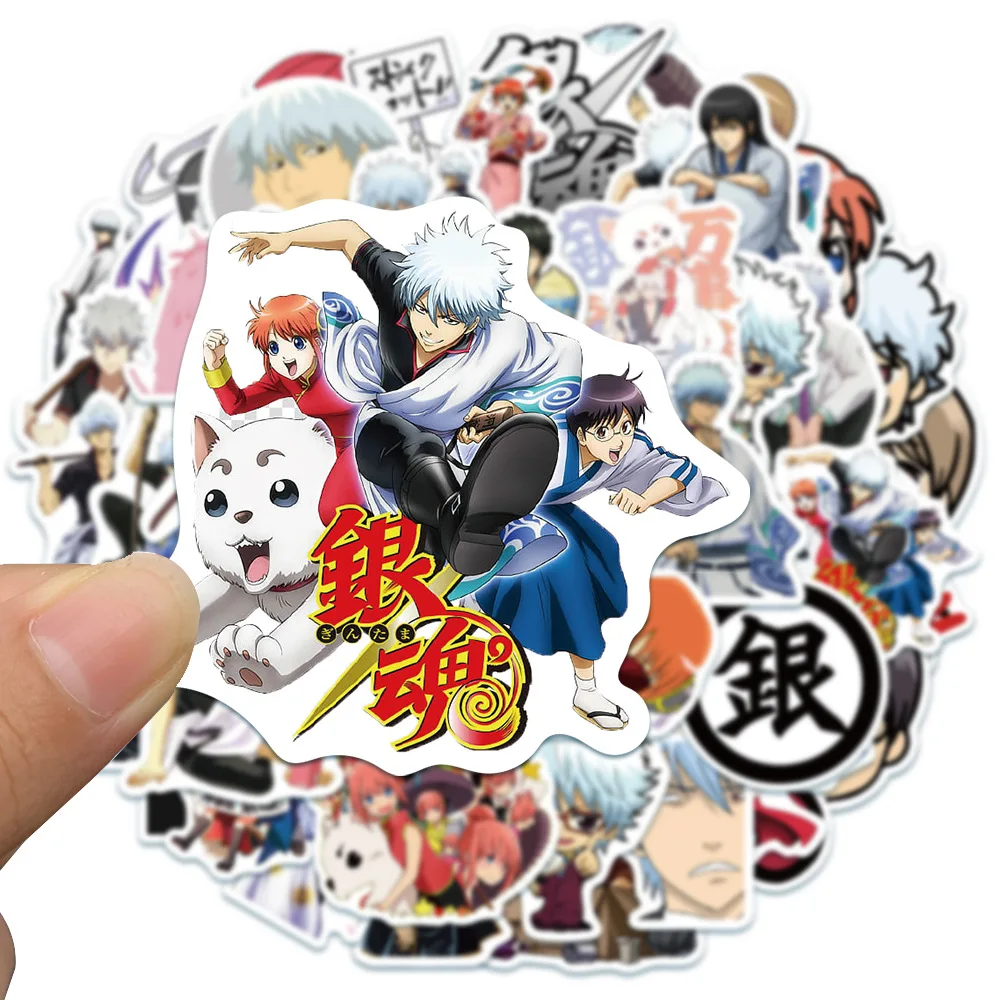 10/50Pcs Funny Anime GINTAMA Stickers Cartoon Toys For Children Motorcycle Luggage Laptop Bicycle Skateboard Pegatinas Sticker