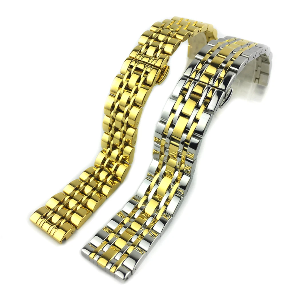 

Man Quick Release Watchbands 7 Rows Stainless Steel Watch Straps Double Click Butterfly Buckle Watch Band 7 Colours WB64