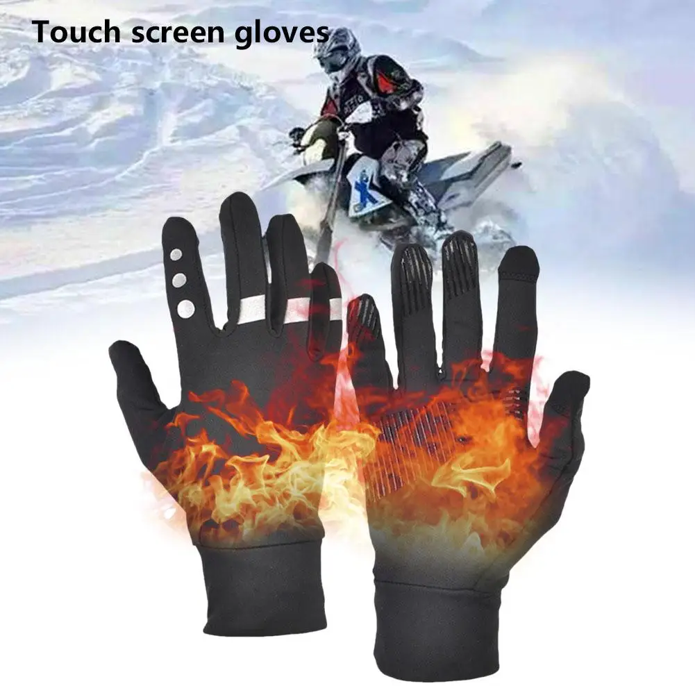 Утолщенные перчатки с сенсорным экраном, противоскользящие перчатки для бега и велоспорта, спортивные зимние перчатки для мужчин и женщин