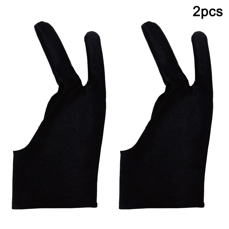Мужские перчатки для планшета перчатки художника с 2 пальцами для планшета чертежное масло живопись OD889 - Цвет: 2pcs