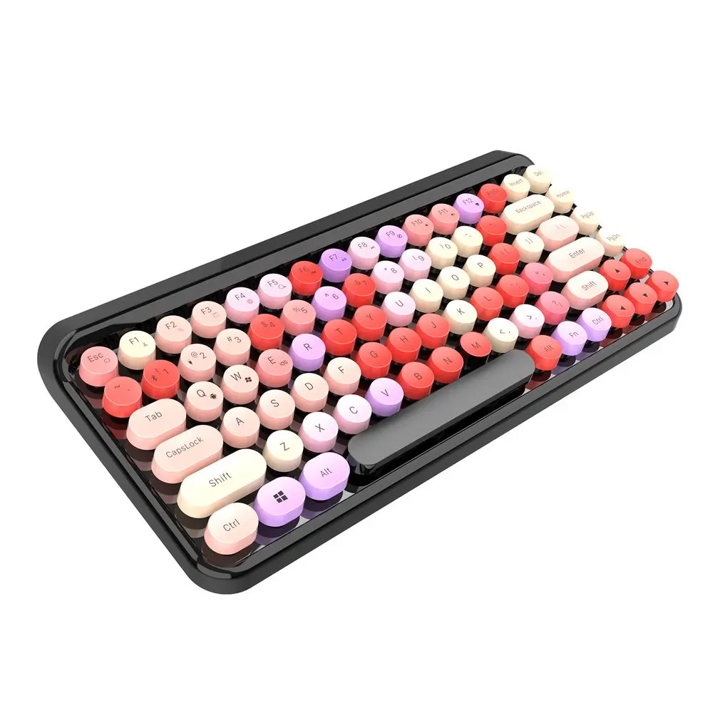 

KB203 Retro Trend Bluetooth Keyboard Wireless Computer 84 Keycaps Keyboard Mini For Tablet Laptop