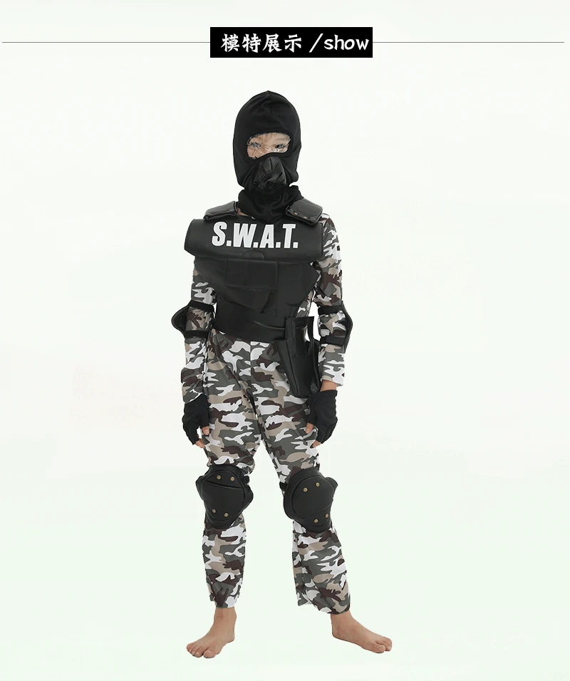 Disfraz de equipo SWAT para hombre