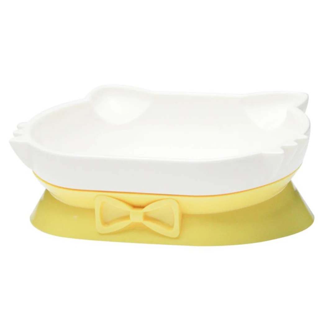 Белый Creative 2 In 1 Pet Food Bowls Multifunction Creative Cat Face Decor Pet Water Food Bowl For Cat Dog Pet Feeding Supplies - Цвет: Белый