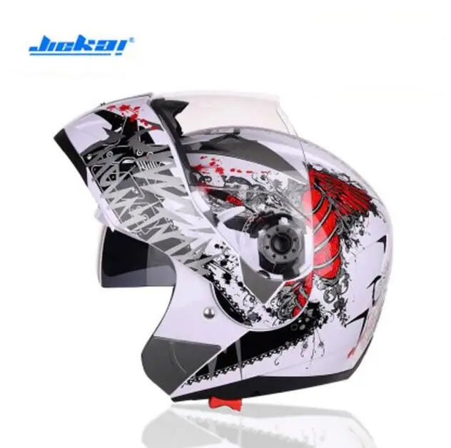 nueva протекцион de caballero JIEKAI doble lente de cara abierta casco мотоциклетный JK105 ABS флип-ап cascos de motocicle - Цвет: Серый