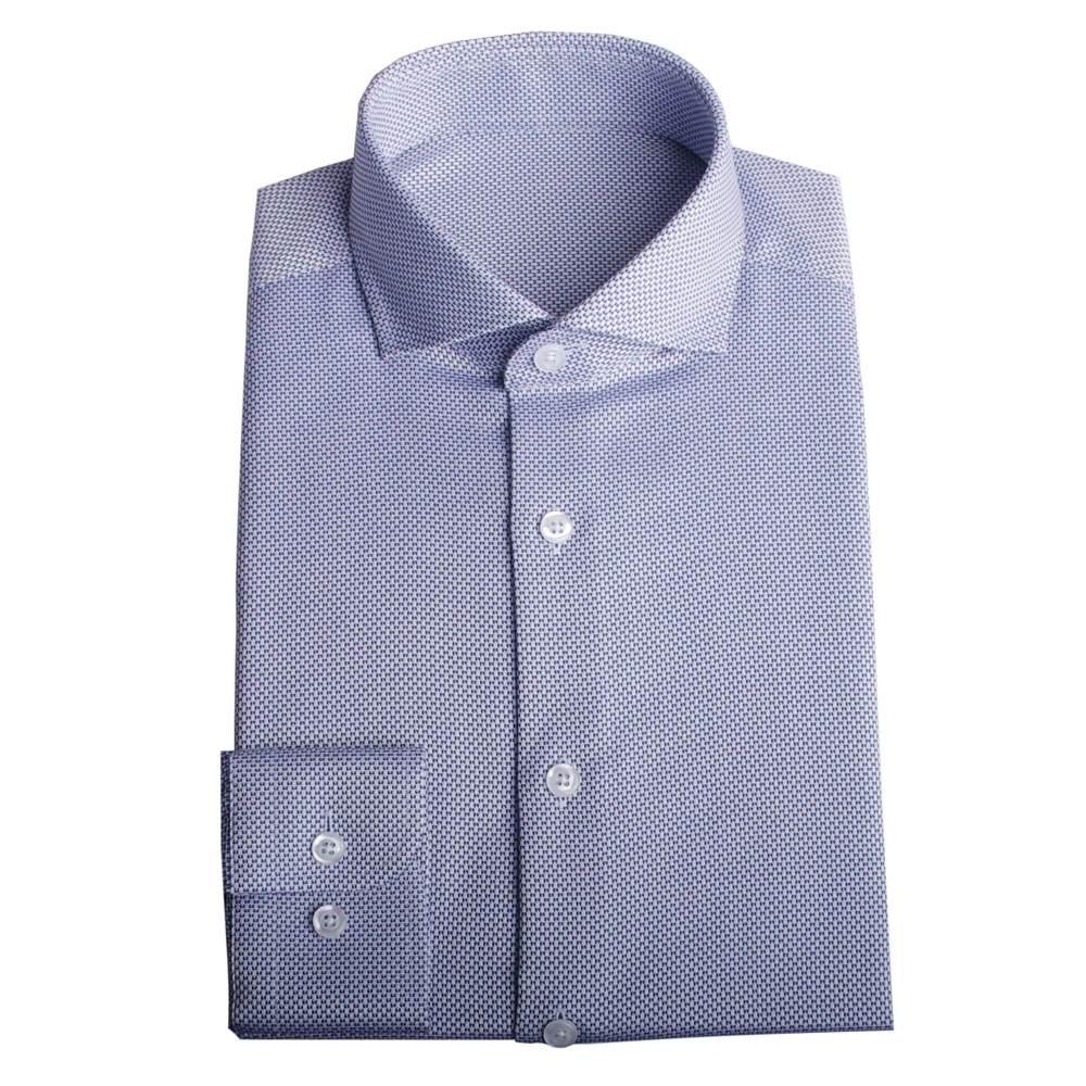 Men 80s 2-ply Cotton Patterned Dress Shirt