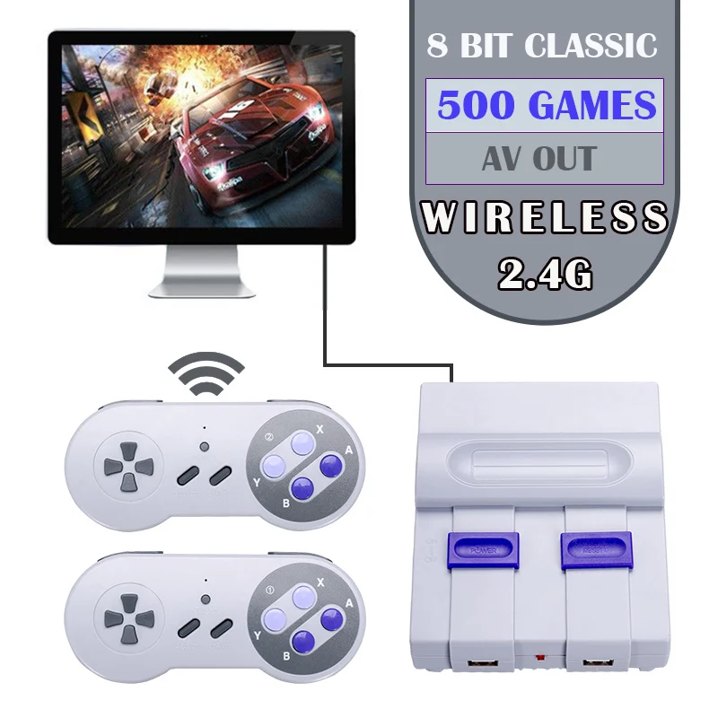 Мини Портативная ТВ и HDMI видео игровая консоль двойной 2 4G беспроводной игровой